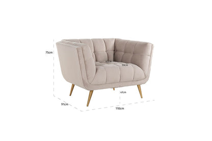 Fauteuil Huxley | Beige Velvet
