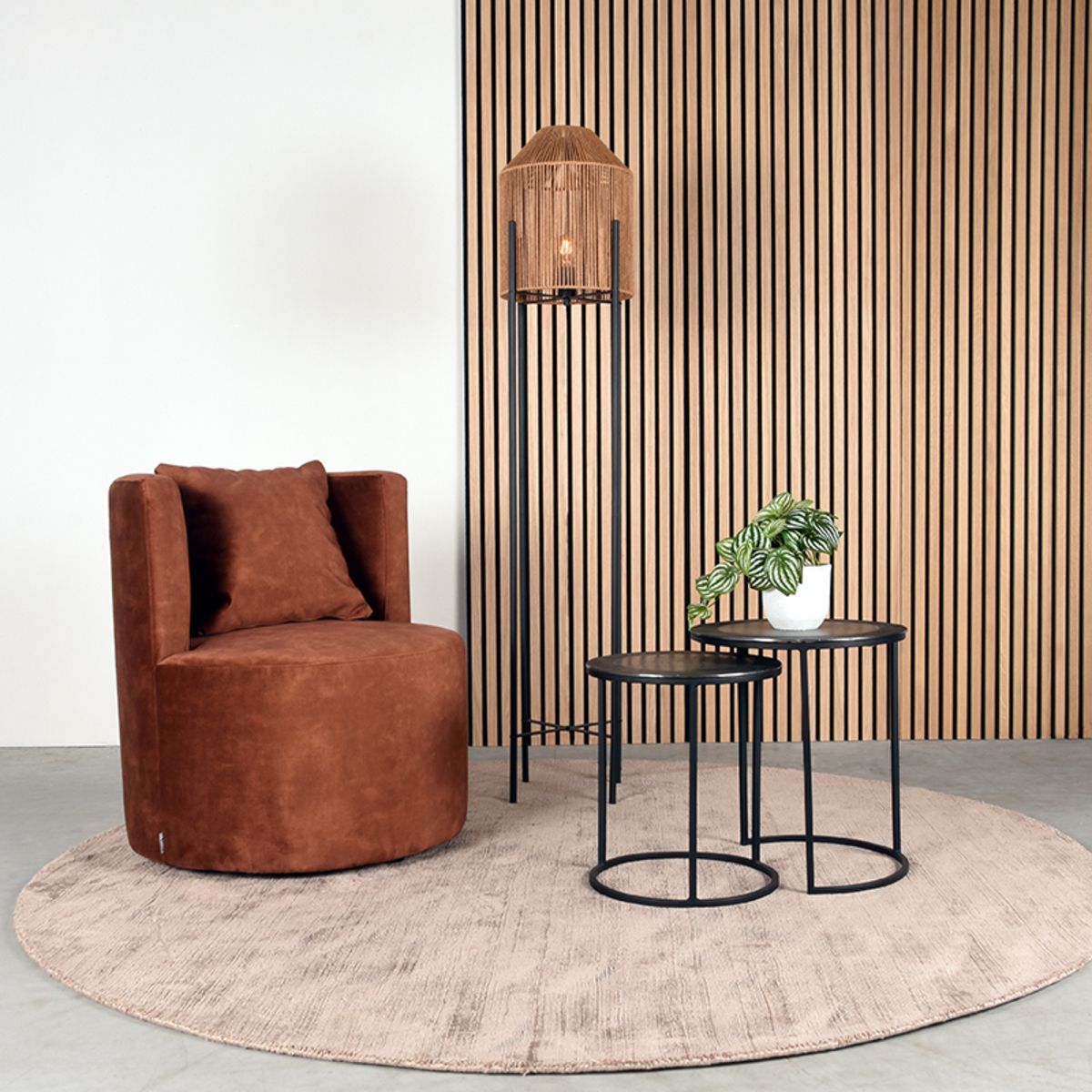 Fauteuil Evy | Velours Rust