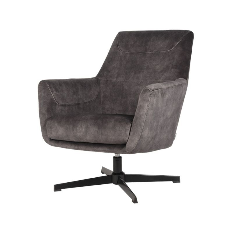 Fauteuil Toby Velours Antraciet