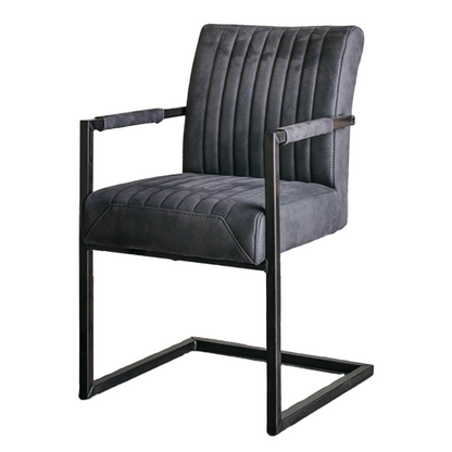 Eetkamerstoel Ferro | Met Armleuning Microvezel Antraciet