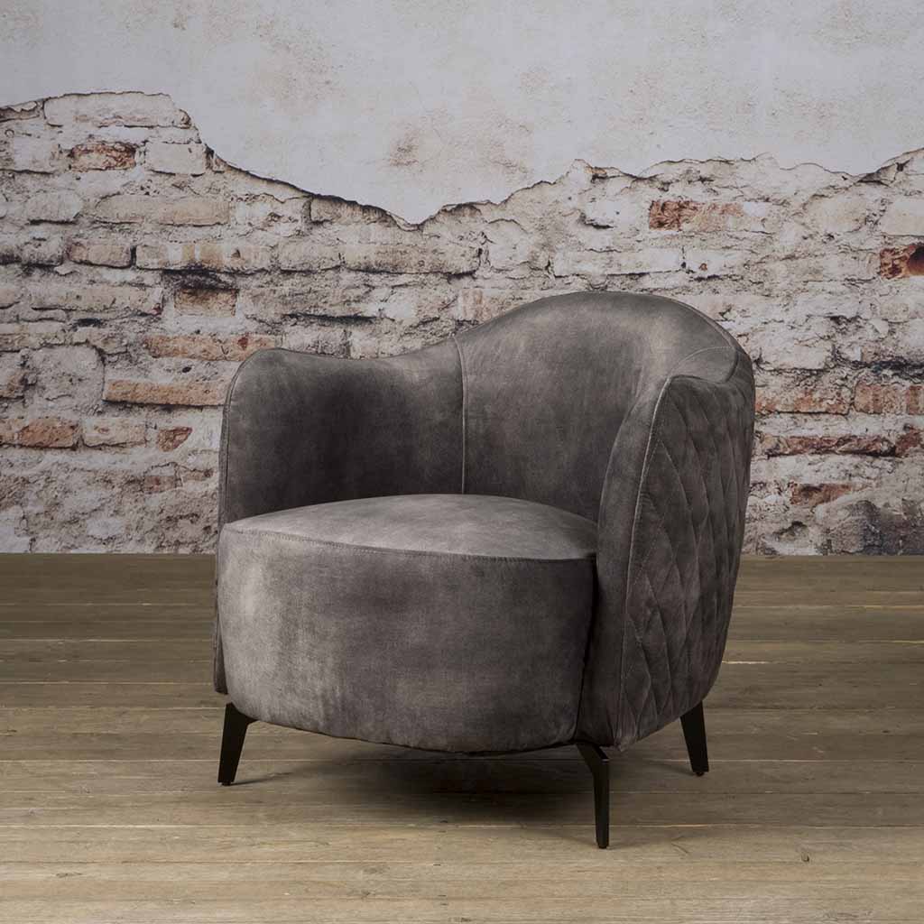 Fauteuil Bondo | Velvet Antraciet
