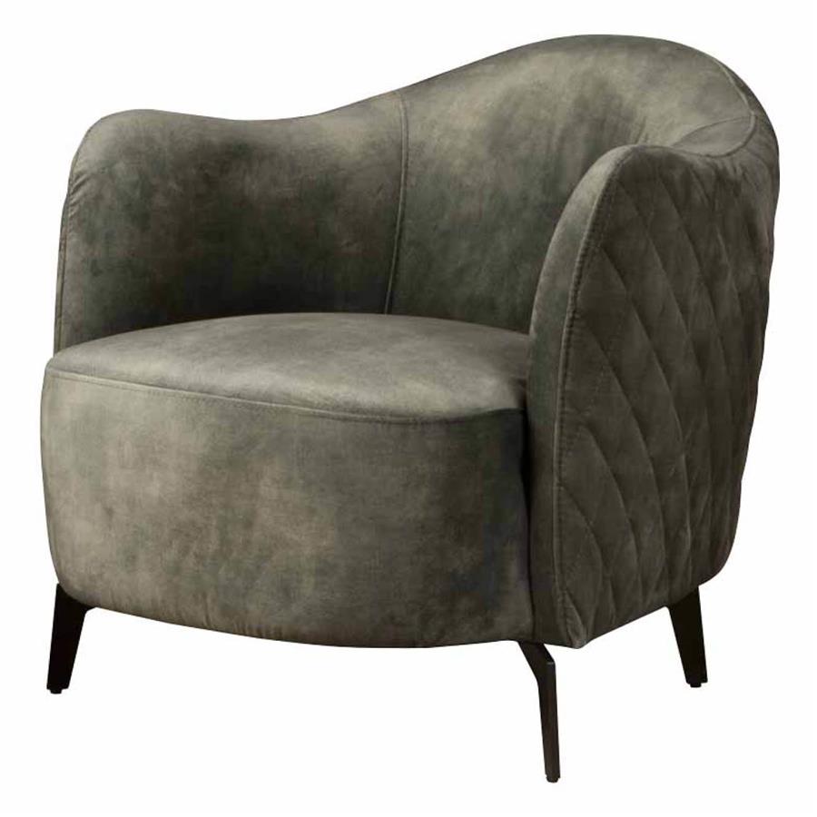 Fauteuil Bondo | Velvet Donkergroen — Zijaanzicht - witfoto