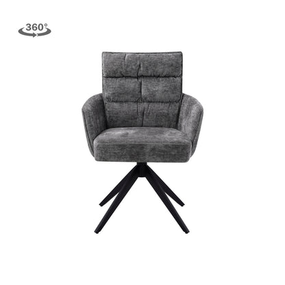 Eetkamerstoel Rosora | Met Armleuning | Grijs Stof