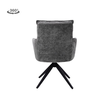 Eetkamerstoel Rosora | Met Armleuning | Grijs Stof