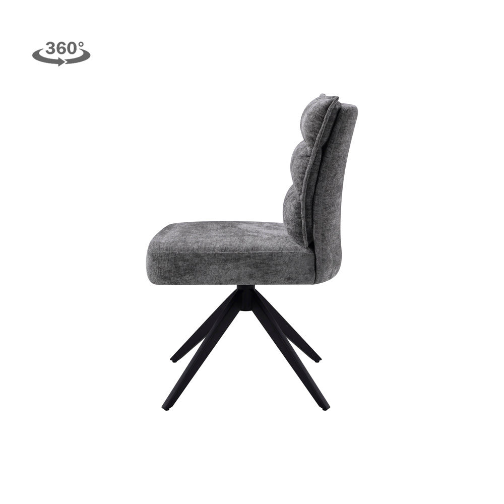 Eetkamerstoel Rosora | Zonder armleuning | Grijs Stof