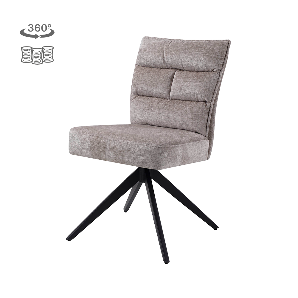 Eetkamerstoel Rosora | Zonder armleuning | Beige Stof
