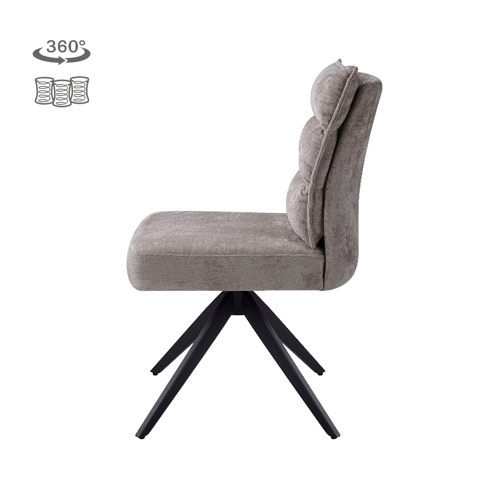 Eetkamerstoel Rosora | Zonder armleuning | Beige Stof