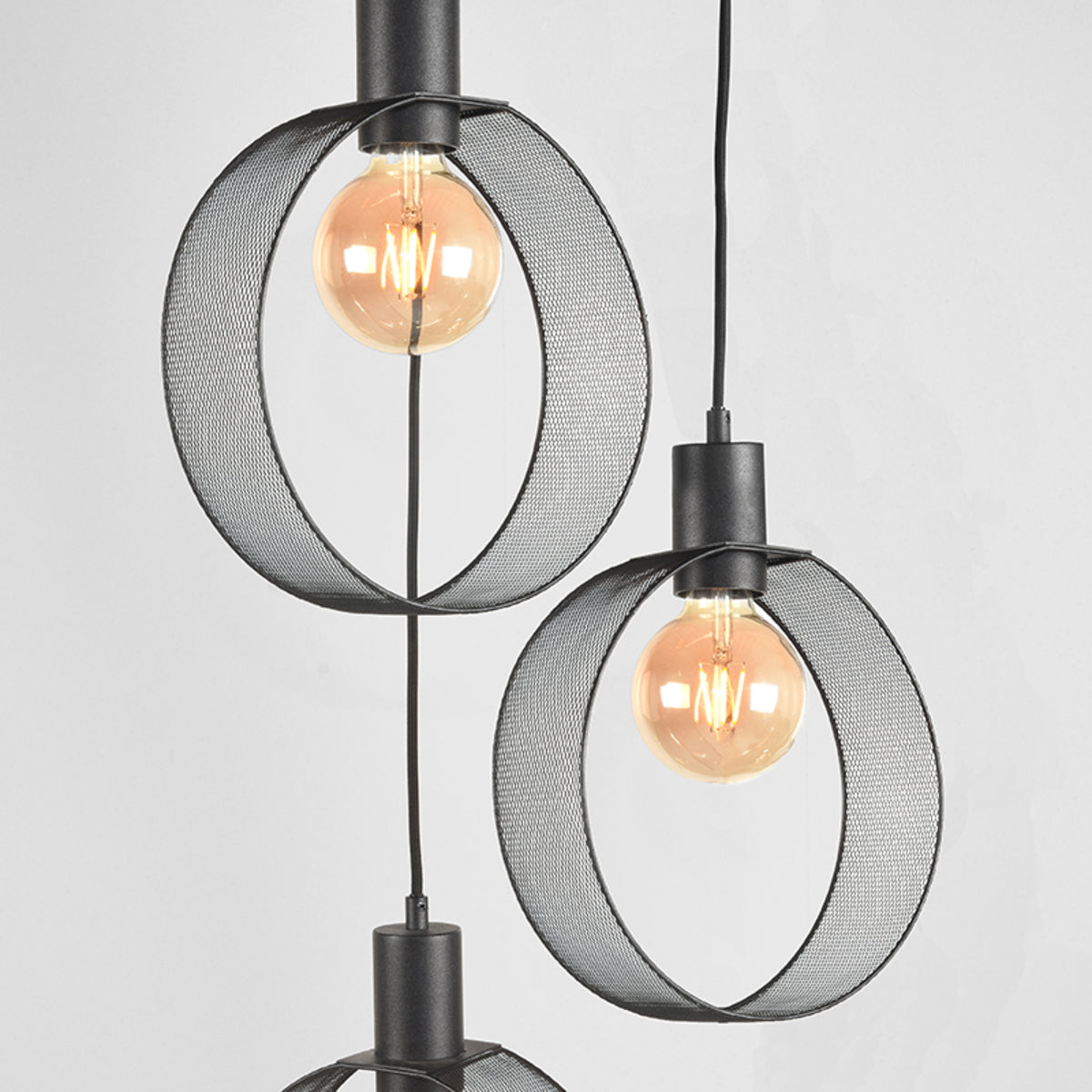 Hanglamp Ronda 3-lichts | Zwart Metaal