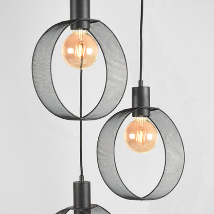 Hanglamp Ronda 3-lichts | Zwart Metaal