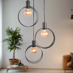 Hanglamp Ronda 3-lichts | Zwart Metaal