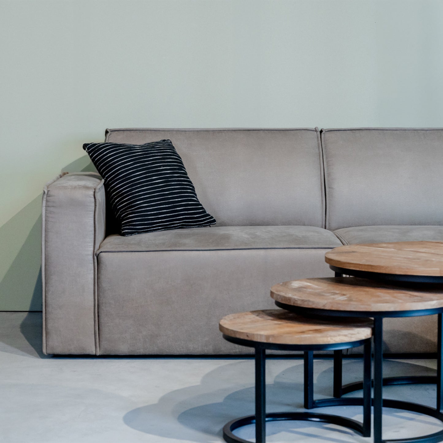 Hoekbank Kay | Taupe Micro Suède