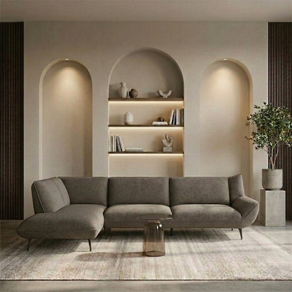 Hoekbank Pesaro | Bruin Bouclé