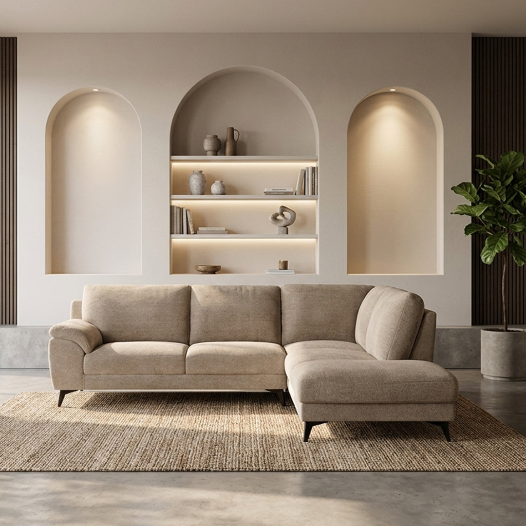 Hoekbank Santino | Beige Stof