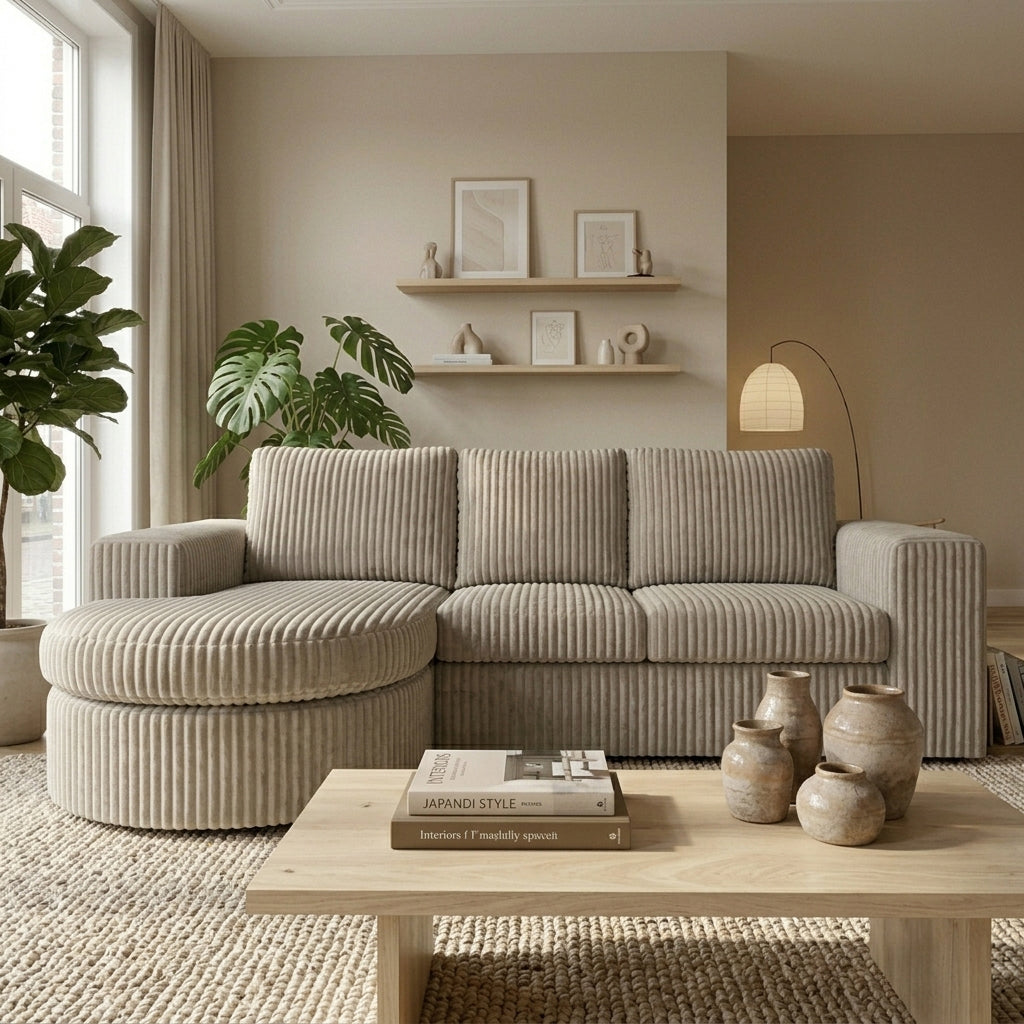 Hoekbank Tillia | Beige Tillia | Longchair L+R