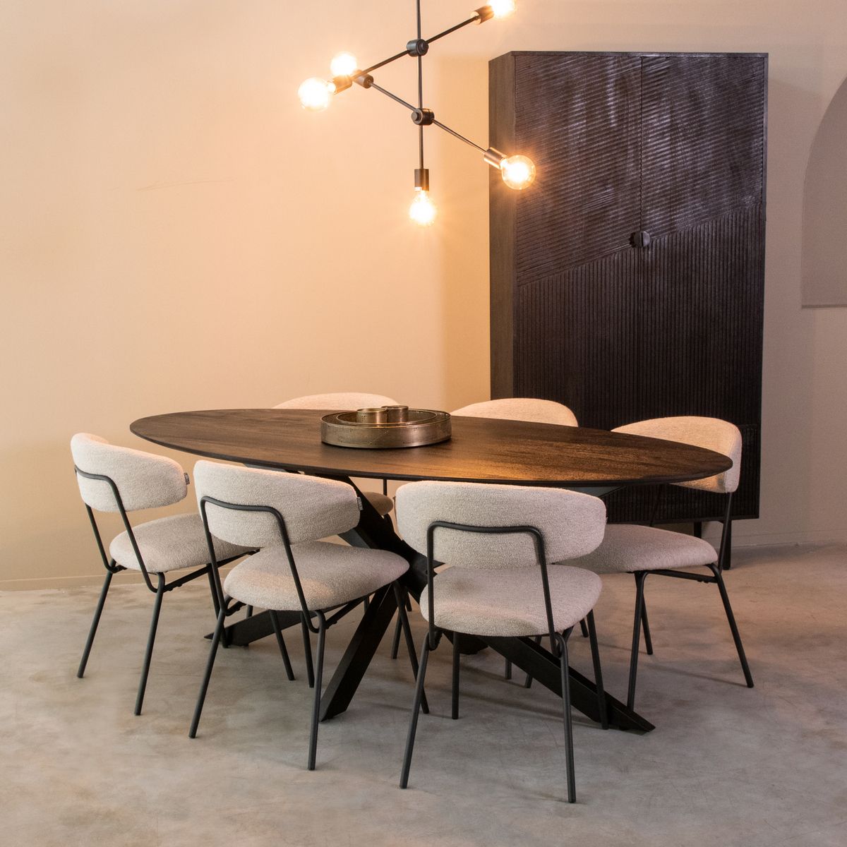 Eetkamerstoel Zack | Naturel Bouclé