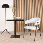 Eetkamerstoel Lowen | Wit Bouclé