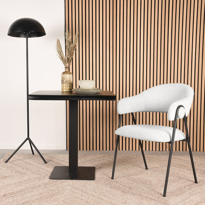 Eetkamerstoel Lowen | Wit Bouclé