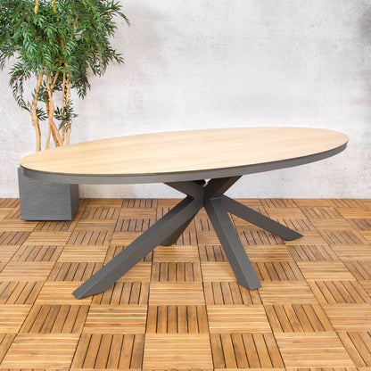 Tuintafel Brescia | Ovaal | Zwart Hout