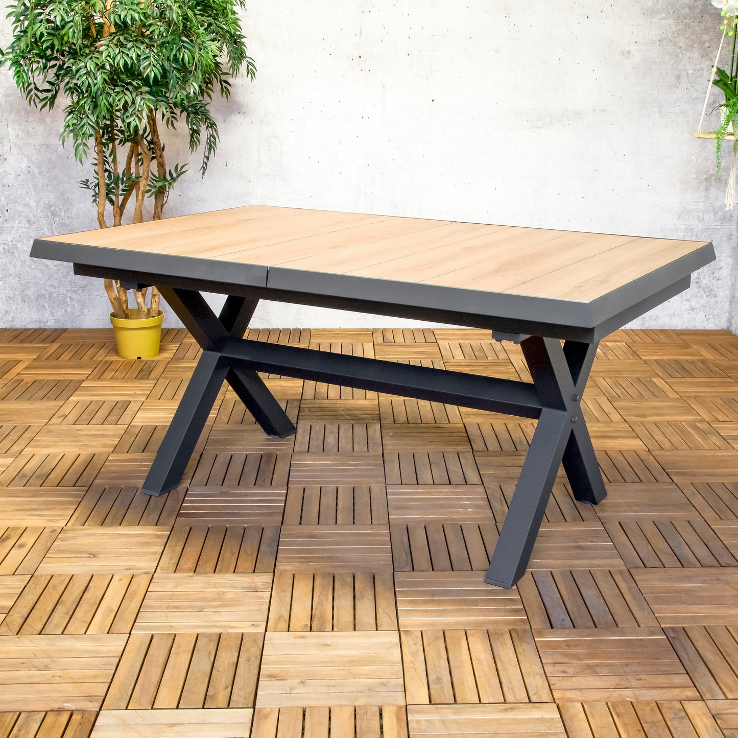 Tuintafel Venetië | Teakkleur Keramisch | Uitschuifbaar