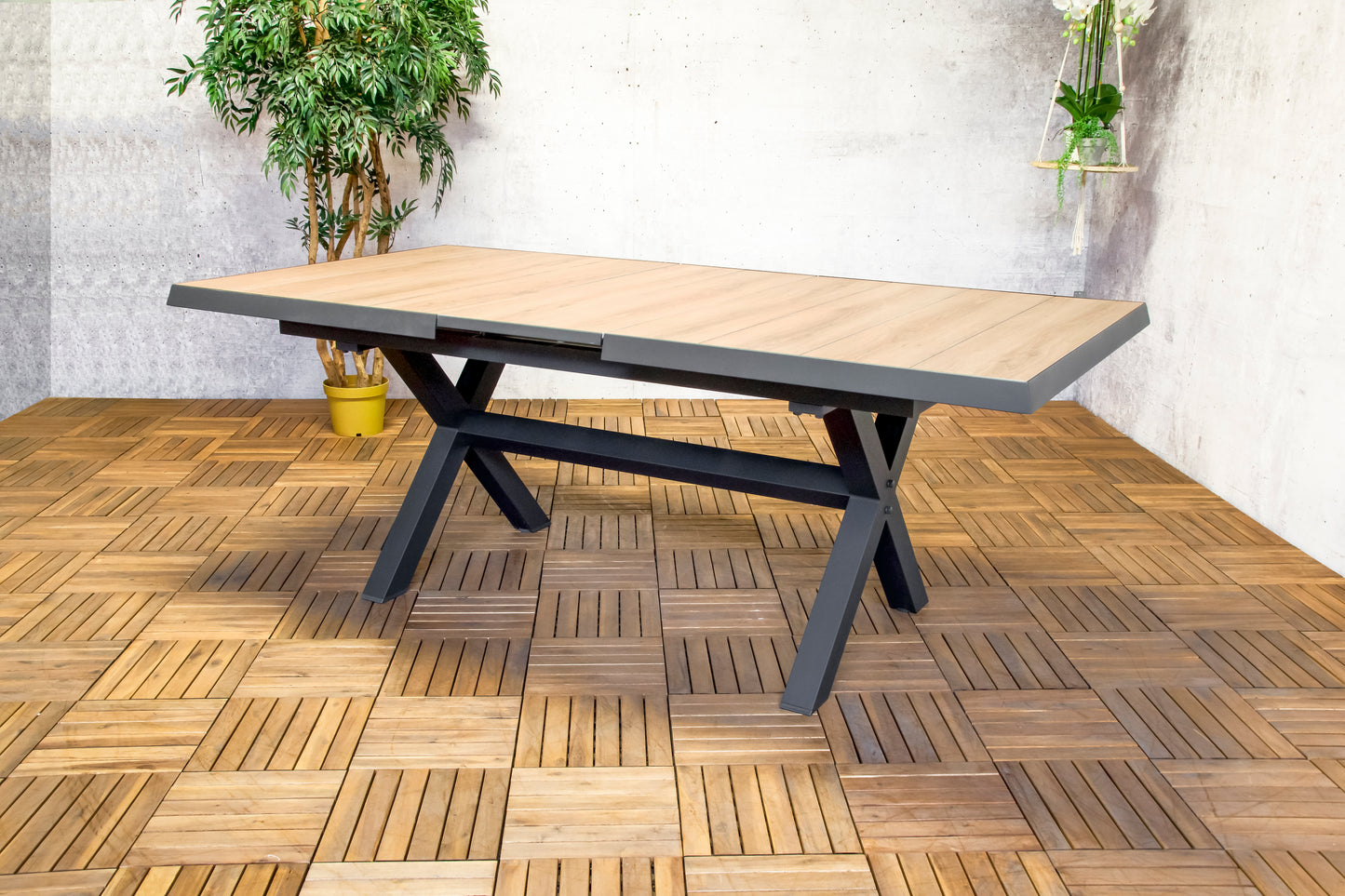 Tuintafel Venetië | Teakkleur Keramisch | Uitschuifbaar