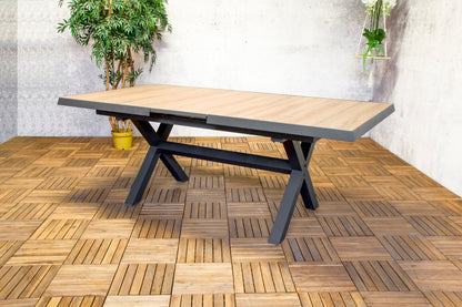 Tuintafel Venetië | Teakkleur Keramisch | Uitschuifbaar