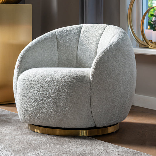 Draaifauteuil Jago | Wit Bouclé