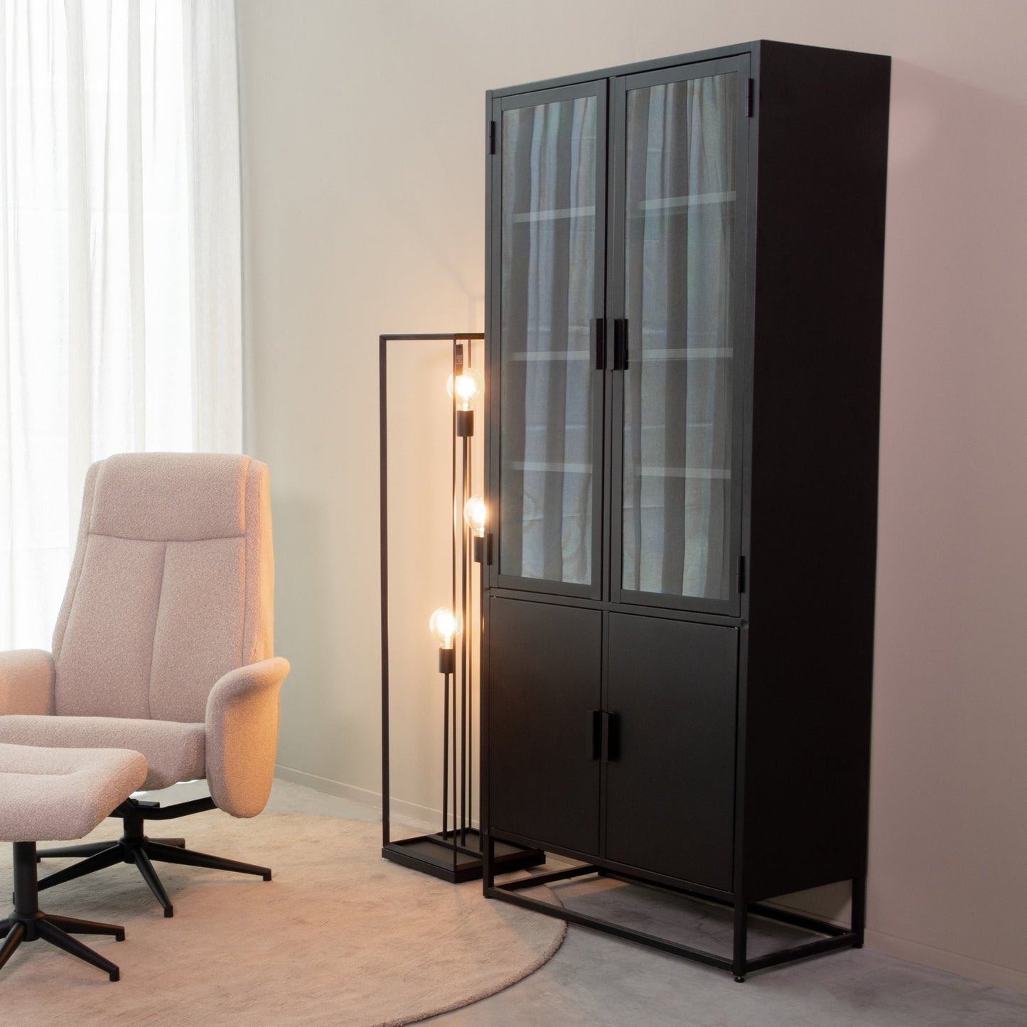 Vitrinekast Level | Zwart