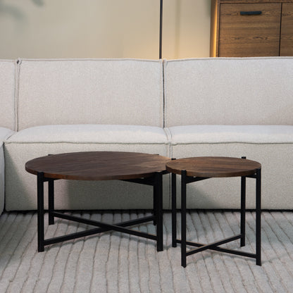 Salontafel Dox | Espresso Mangohout | Zwart Metaal