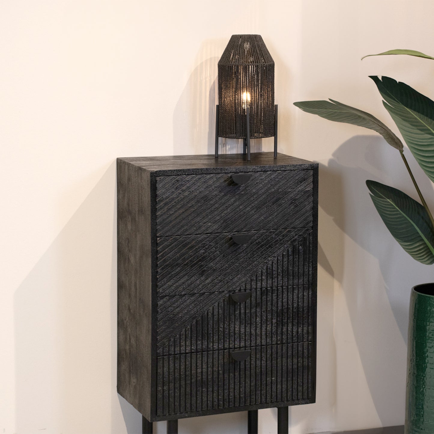 Ladekast Cotia | Zwart Mangohout