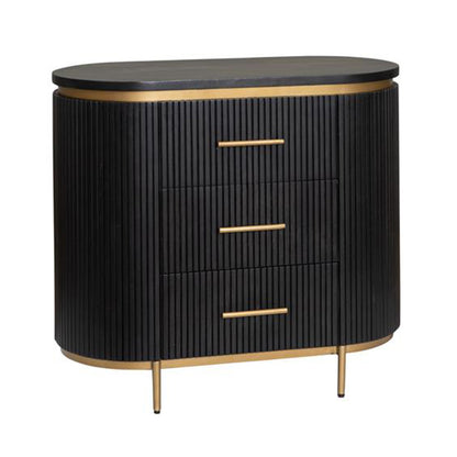 Ladekast Rivello | Zwart Mangohout