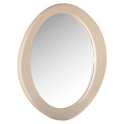 Spiegel Clayton beige mdf, schuin vooraanzicht op witte achtergrond