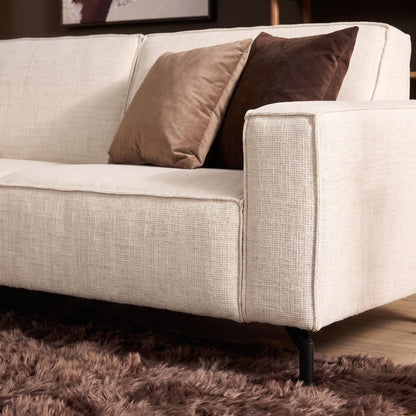 Hoekbank Floris beige baltimore, detail van het materiaal