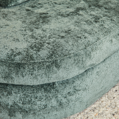 Hoekbank Alma groen, detail van het materiaal
