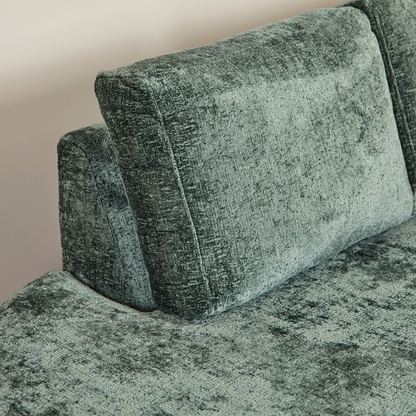 Hoekbank Alma groen, detail van het materiaal