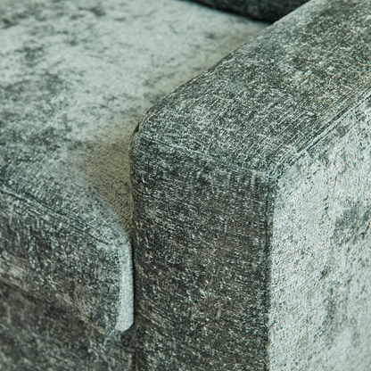 Hoekbank Alma groen, detail van het materiaal