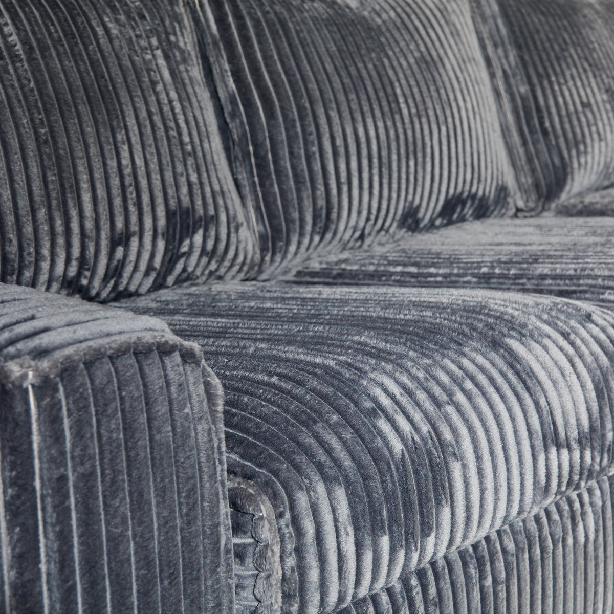 Hoekbank Teddy | Antraciet Ribcord — Detail