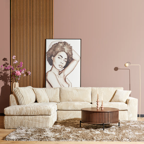 Hoekbank Teddy | Beige Ribcord