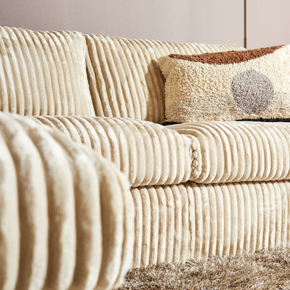Hoekbank Teddy | Beige Ribcord — Detail