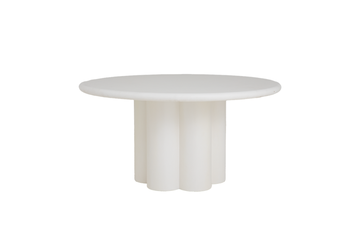Eetkamertafel melzo Rond | Wit MDF — Vooraanzicht - witfoto