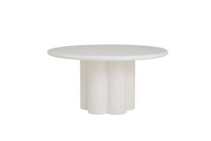 Eetkamertafel melzo Rond | Wit MDF — Vooraanzicht - witfoto