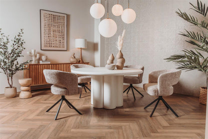 Eetkamertafel melzo Rond | Wit MDF — Algemene Sfeerfoto