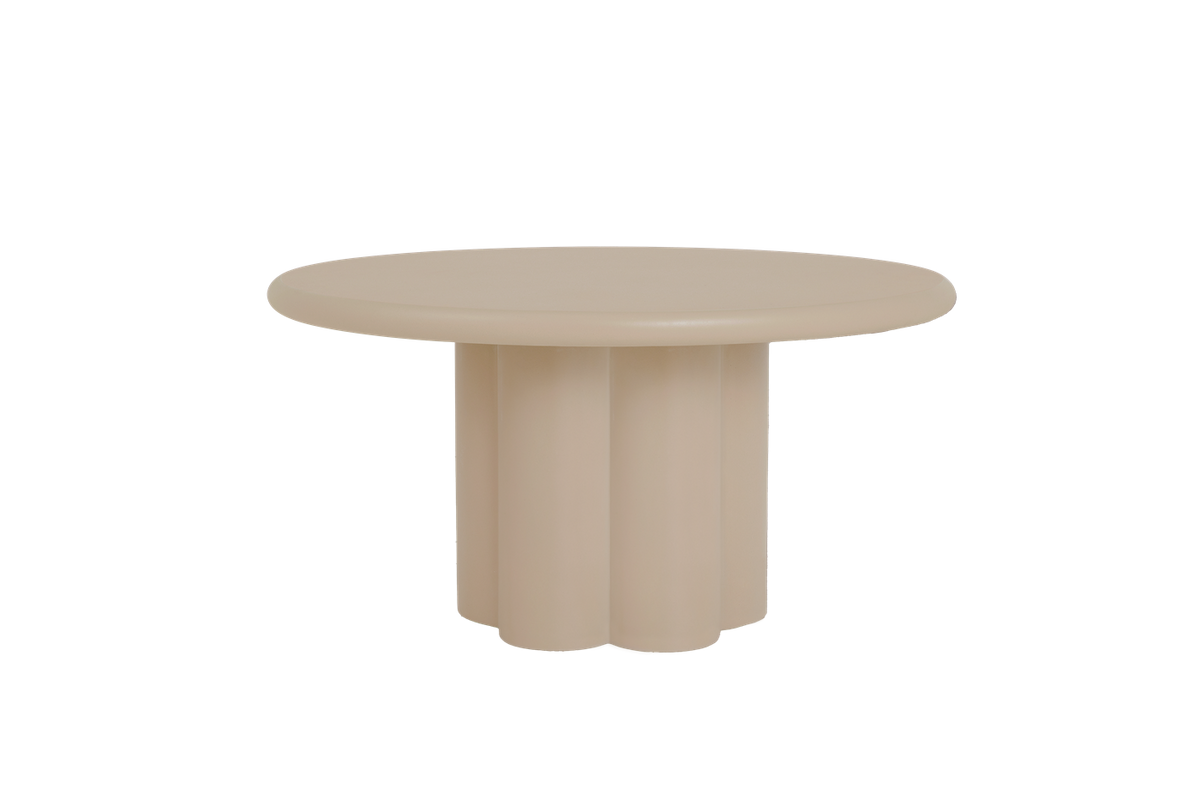 Eetkamertafel melzo Rond | Beige MDF — Vooraanzicht - witfoto