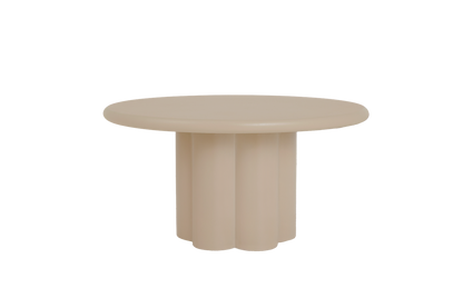Eetkamertafel melzo Rond | Beige MDF — Vooraanzicht - witfoto