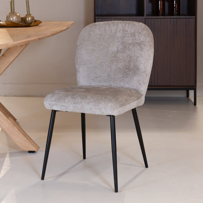 Eetkamerstoel Bobby | Zand Stof | No Arm