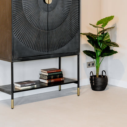 Kabinet Kast Sun | 2 Deuren | Zwart Mangohout