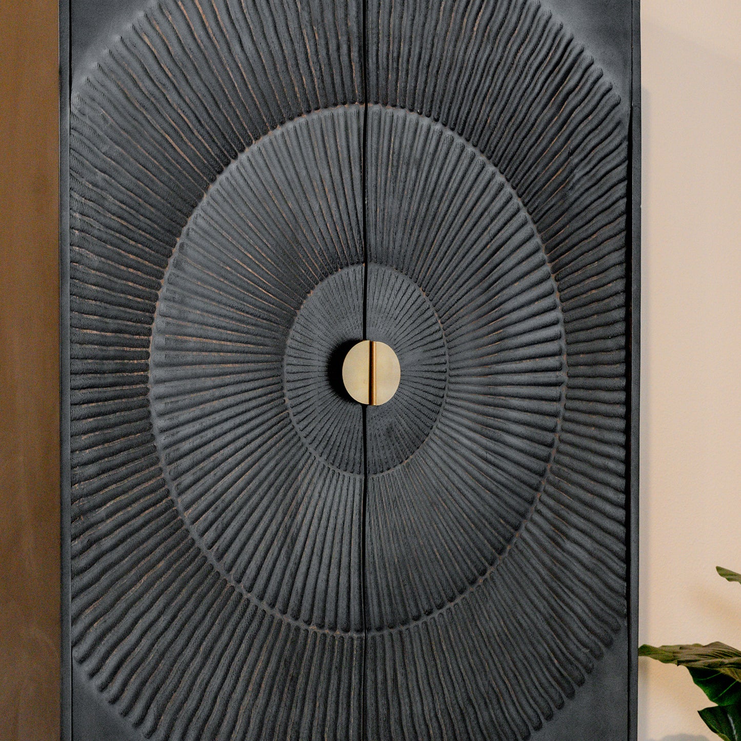 Kabinet Kast Sun | 2 Deuren | Zwart Mangohout