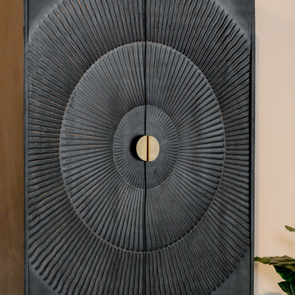 Kabinet Kast Sun | 2 Deuren | Zwart Mangohout