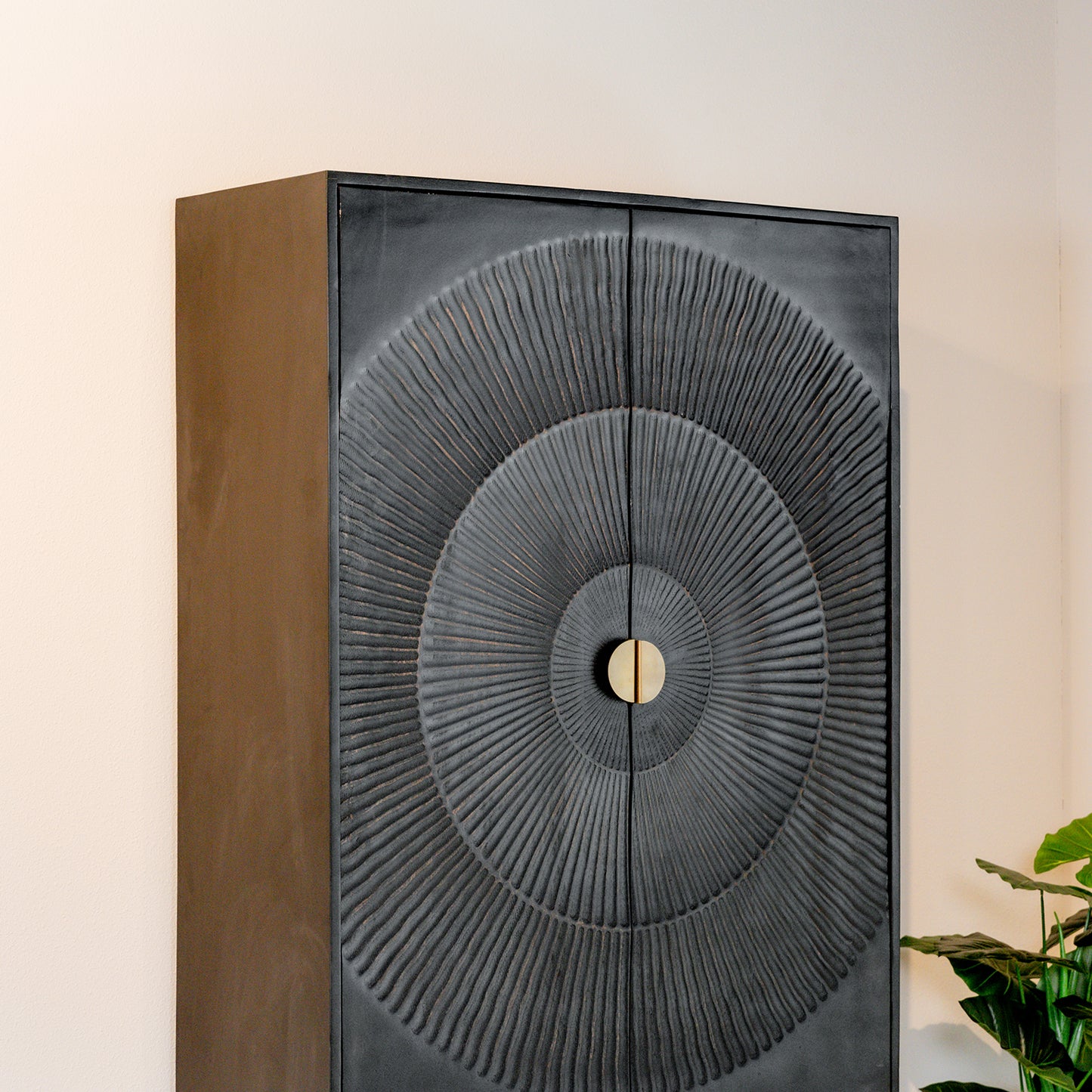 Kabinet Kast Sun | 2 Deuren | Zwart Mangohout