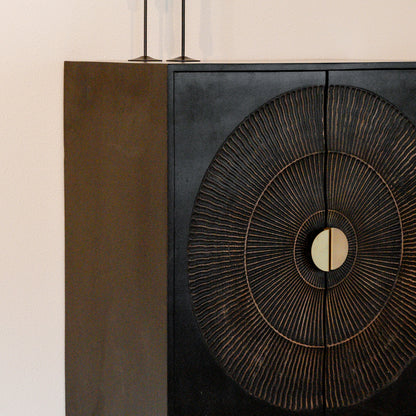 Opbergkast Sun Laag | 2 Deuren | Zwart Mangohout