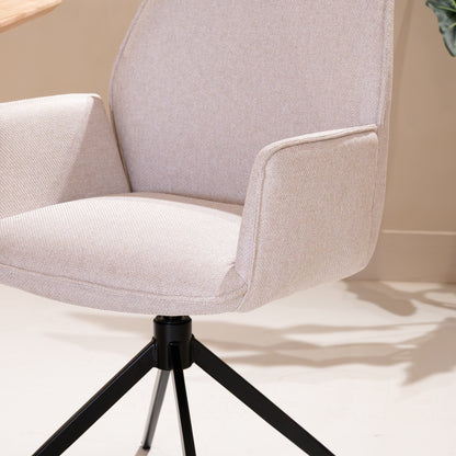 Eetkamerstoel Revi | Naturel Stof